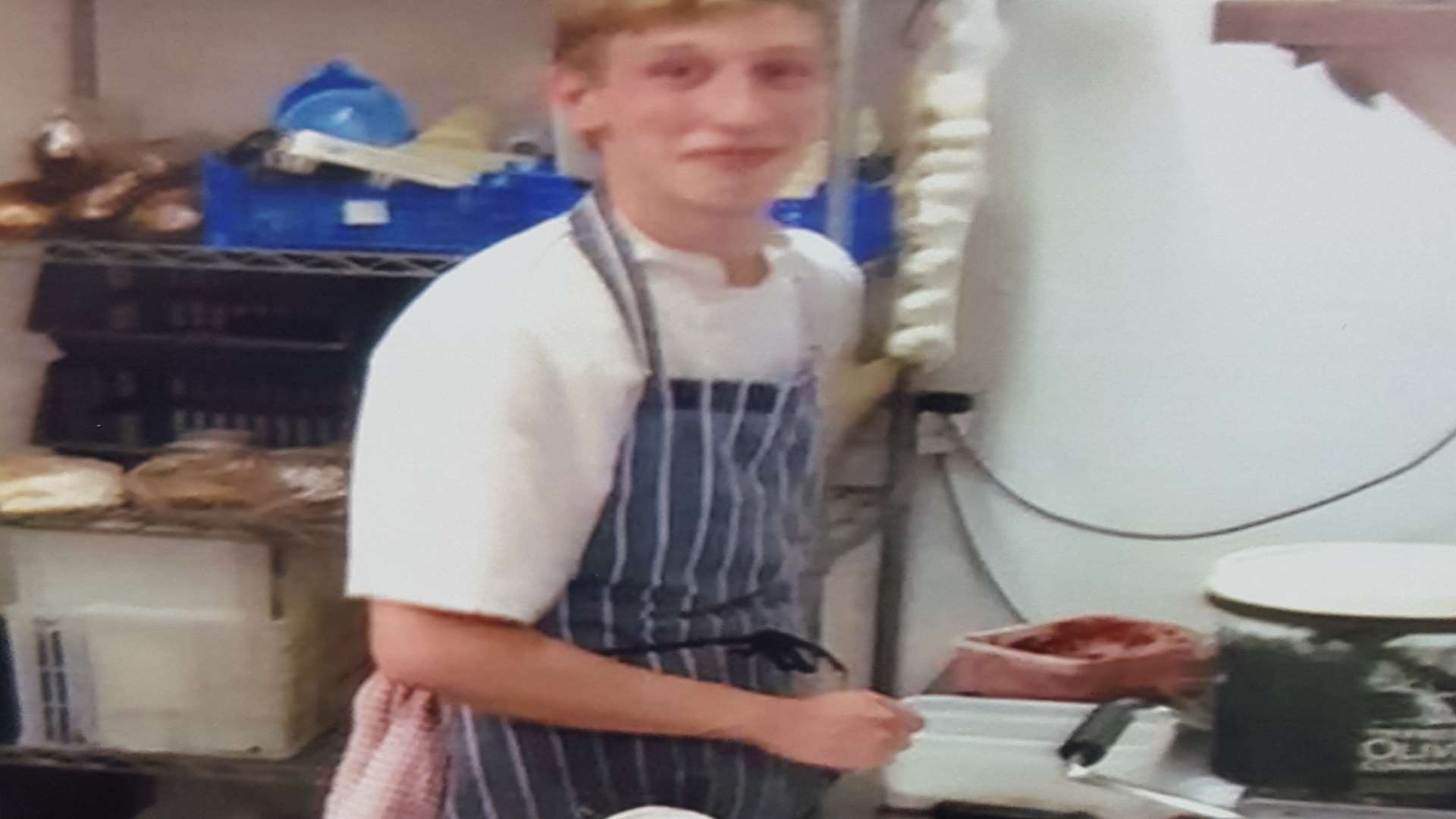 Ellis Martin happy at work in the kitchen