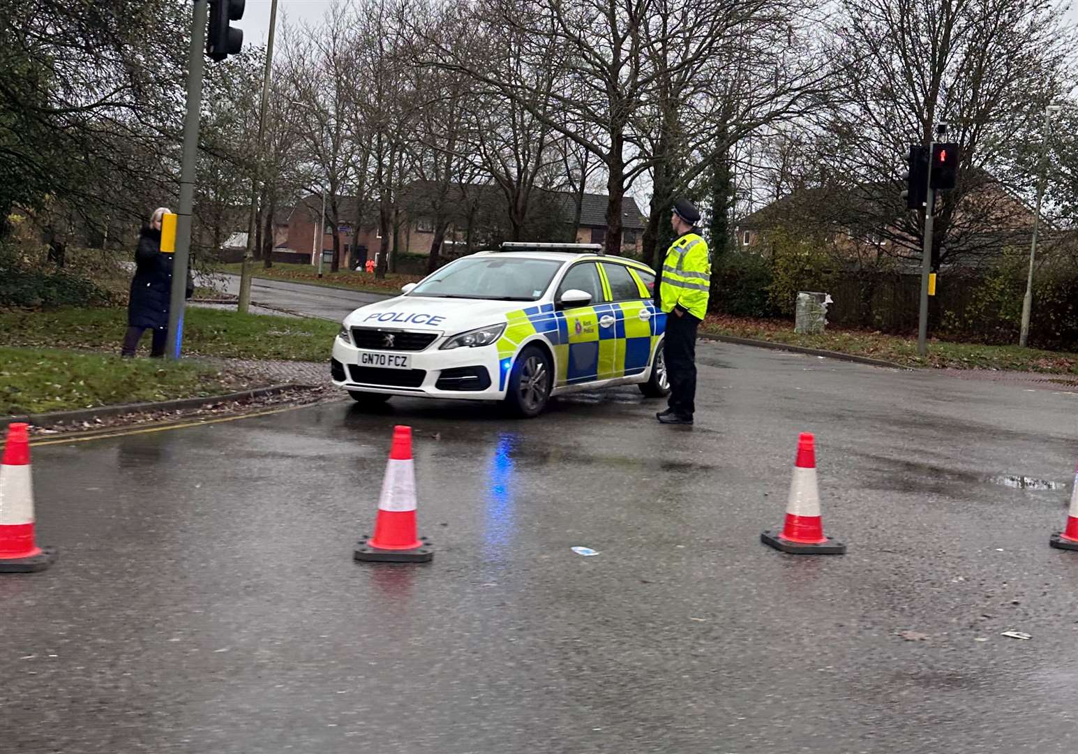 A crash closed Knoll Lane, Ashford, in both directions