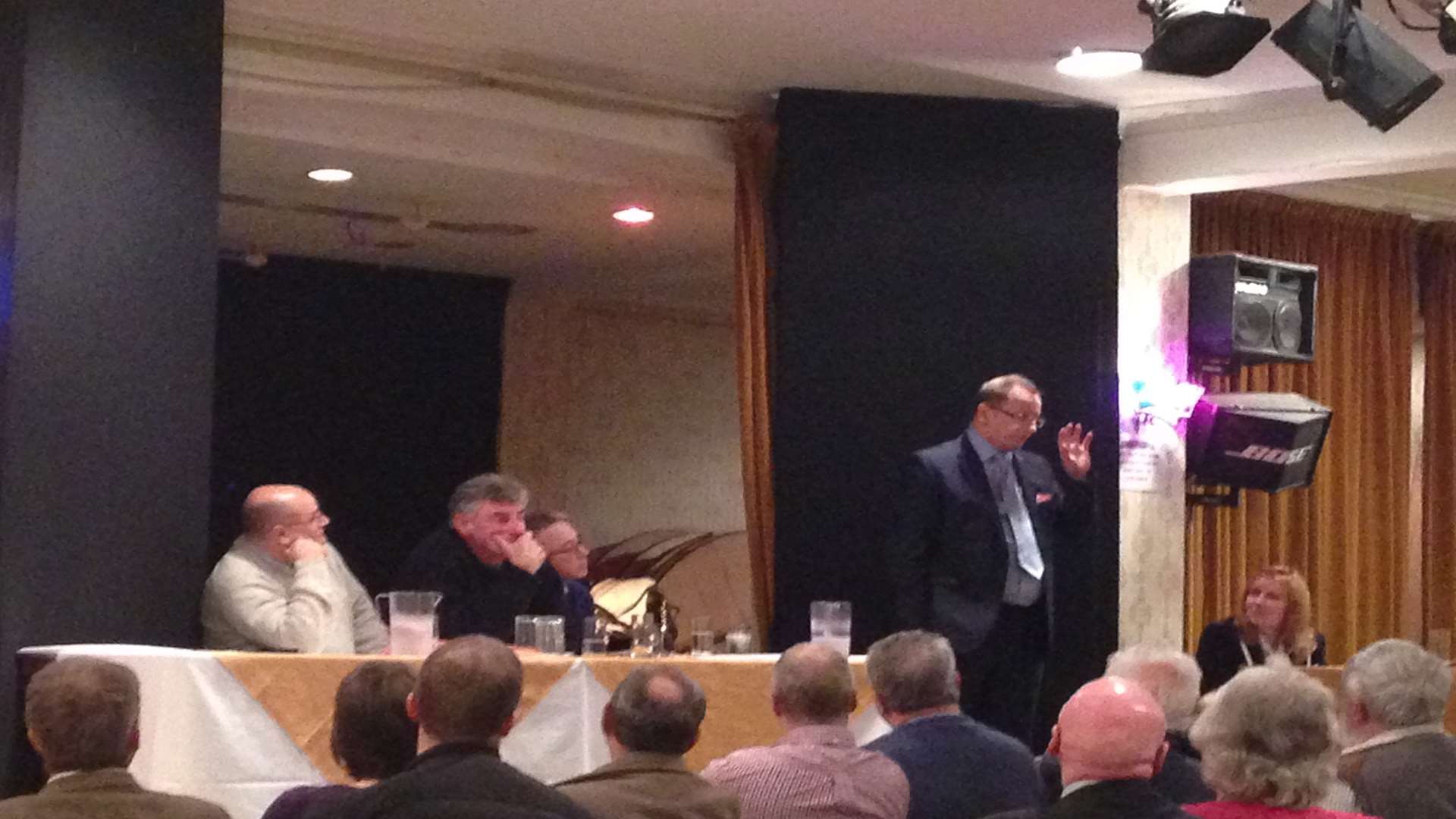 Panel made up of fisherman, from left Terry Noakes of Folkestone Trawlers, John Nichols of Thanet Fisherman's Association and Paul Gilson of the National Federation of Fishermans Organisation with Ukip MEP Ray Finch