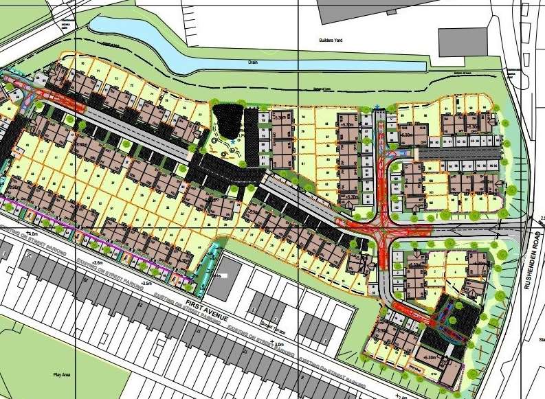 The plan of the Keepmoat estate at Rushenden