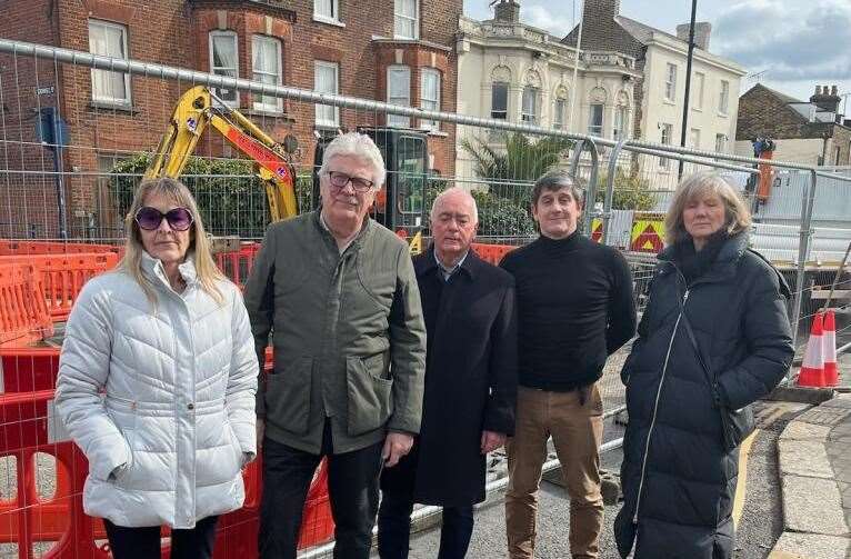 The angry Whitstable shop owners with Cllr Mark Dance, second from left