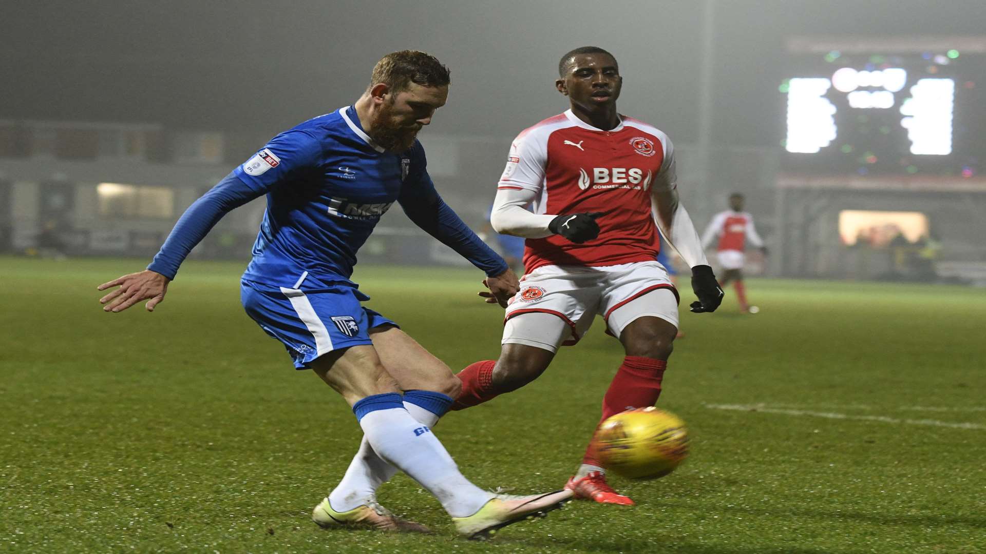 Scott Wagstaff put in a cross before he has to go off injured Picture: Barry Goodwin