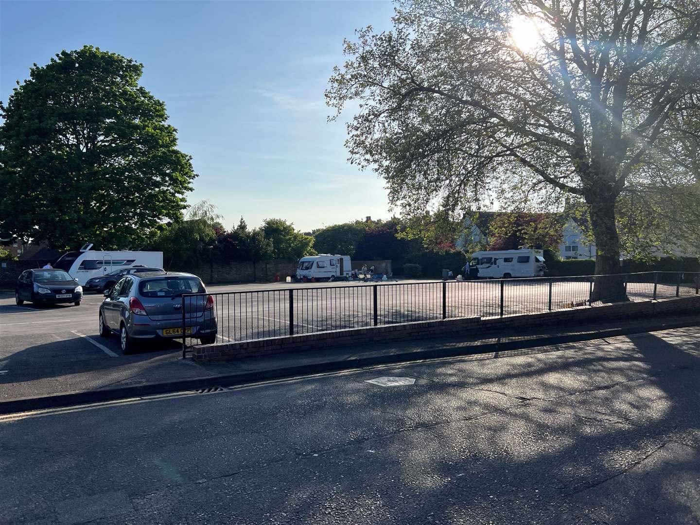 Caravans at the Faversham Swimming Pool car park have now moved on