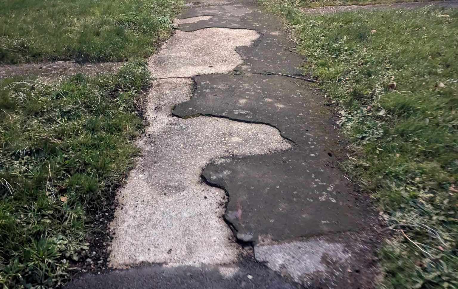 Cracked paths in Teynham. Picture: Natalie Taylor