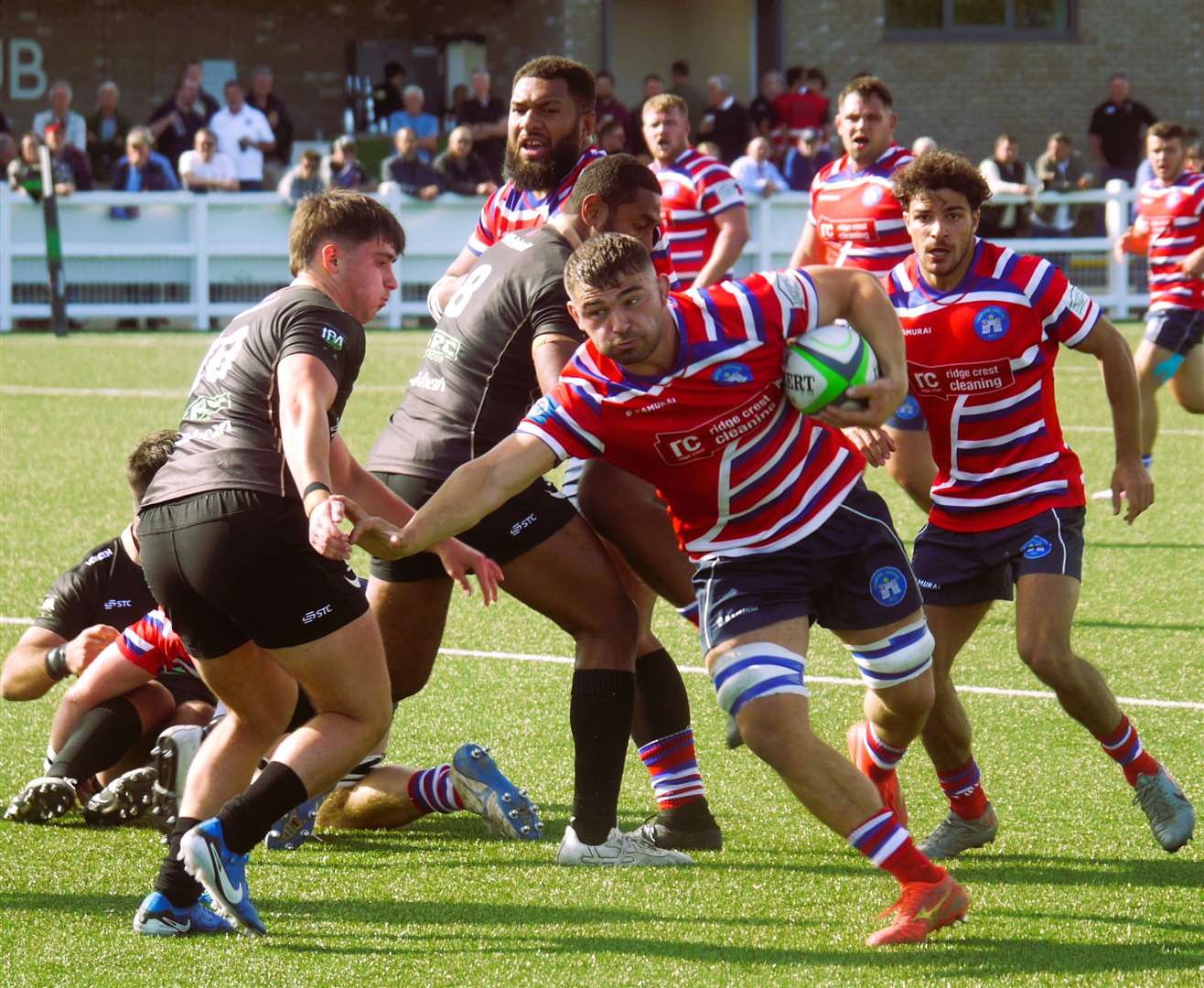 Tonbridge Juddians' Vince Everitt advancing against Colchester. Picture: Adam Hookway