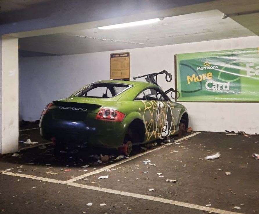 The abandoned car in College Square Car Park, Margate