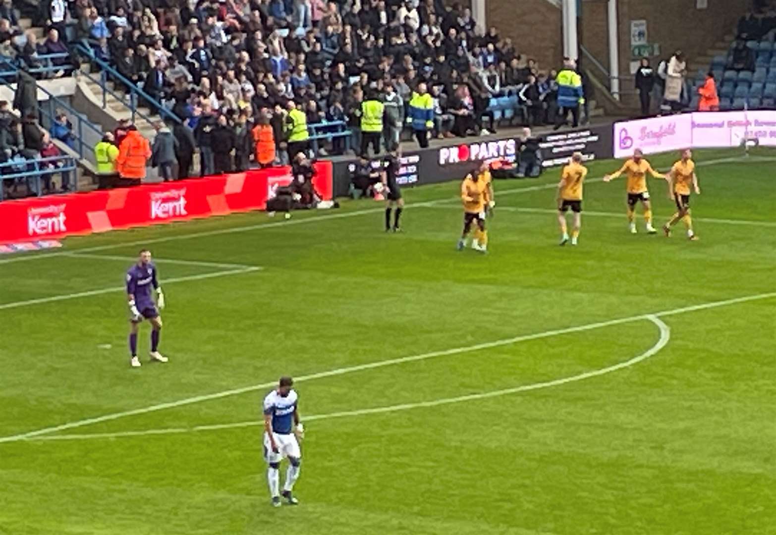 Trouble at Priestfield after Omar Bogle scored his first penalty for Newport last year