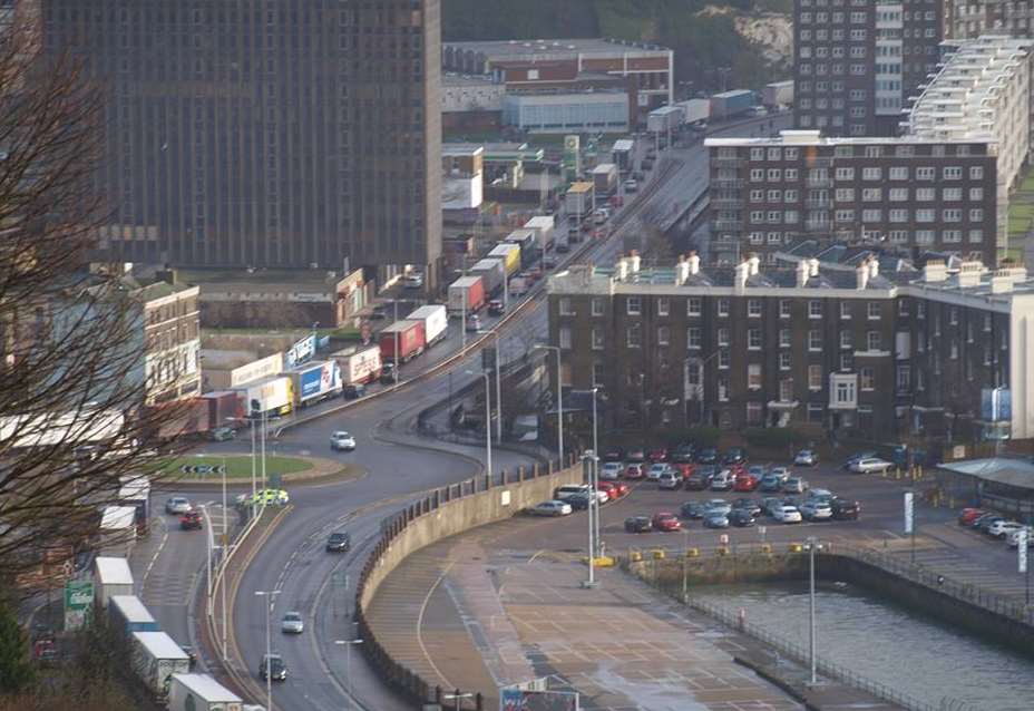 Operation stack: Neil Care's picture shows the extent of the storm traffic chaos