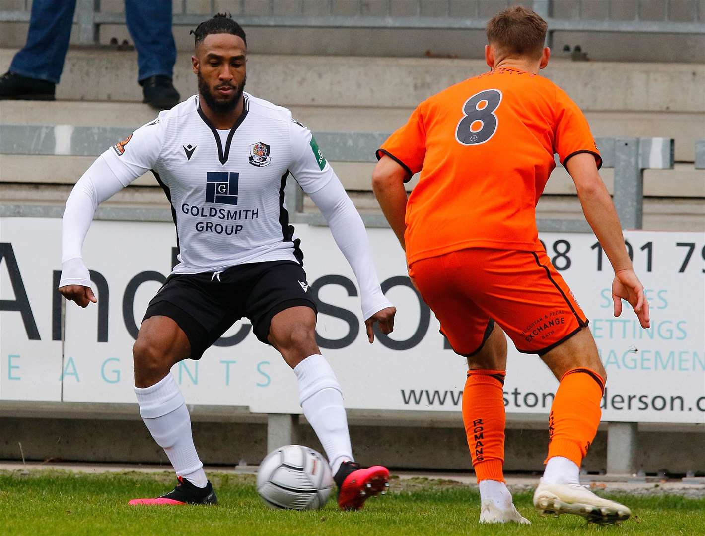 Craig Braham-Barrett on the ball for Dartford against Bath. Picture: Andy Jones (48351243)