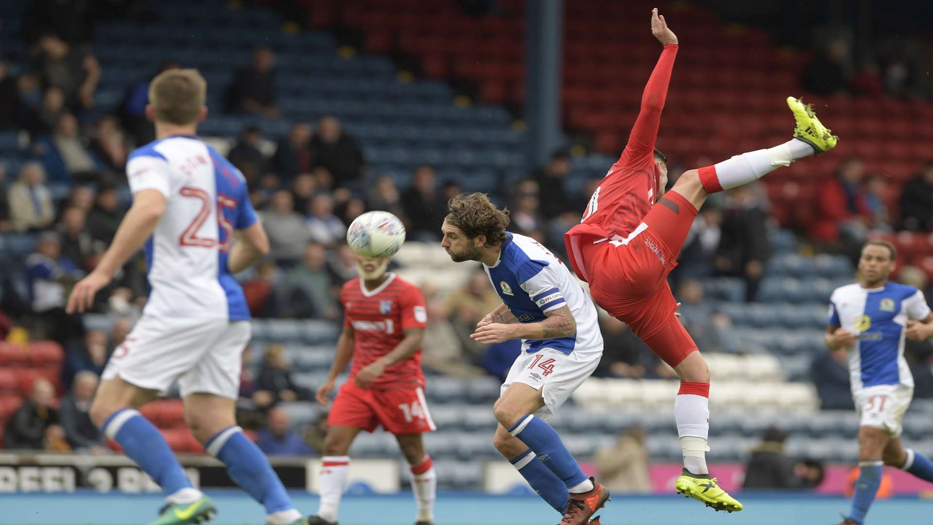 Conor Wilkinson takes a tumble Picture: Barry Goodwin