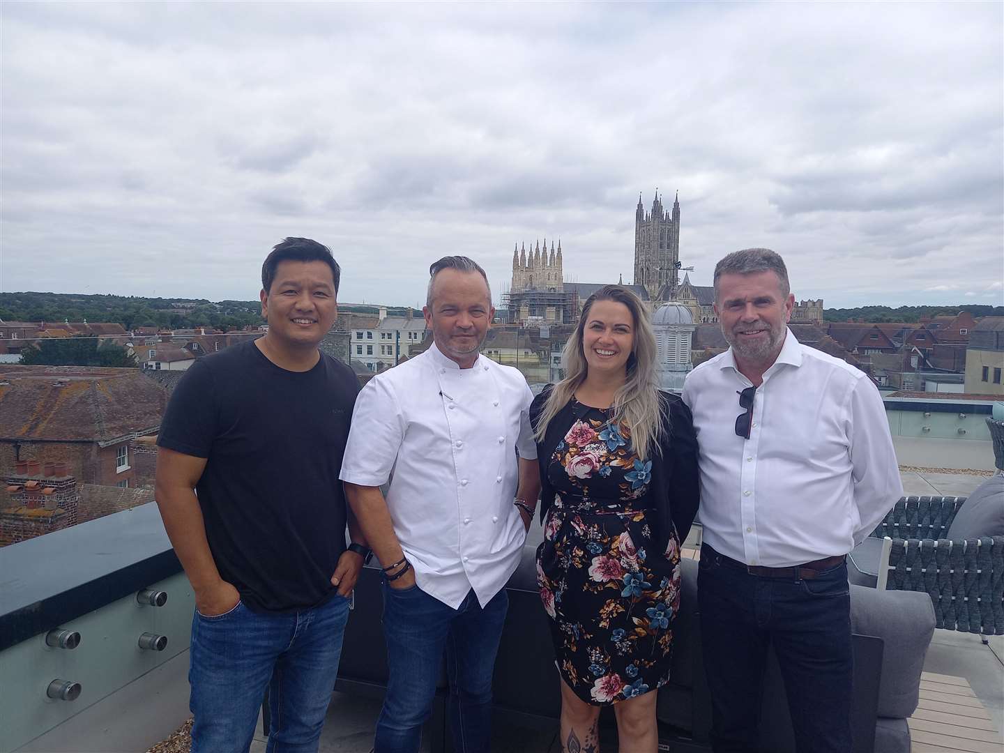 Zaw Htut with Socialite founders Barry Vera and Adam Elliott, and restaurant manager Lana Copping