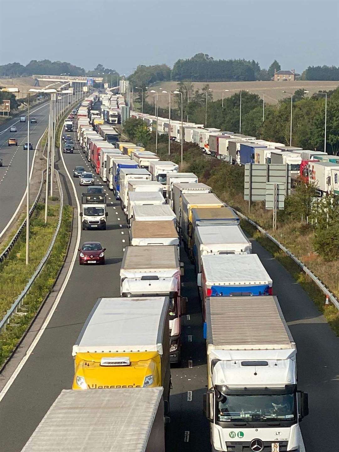 The entrance to the Channel Tunnel is clogged Picture: Barry Goodwin