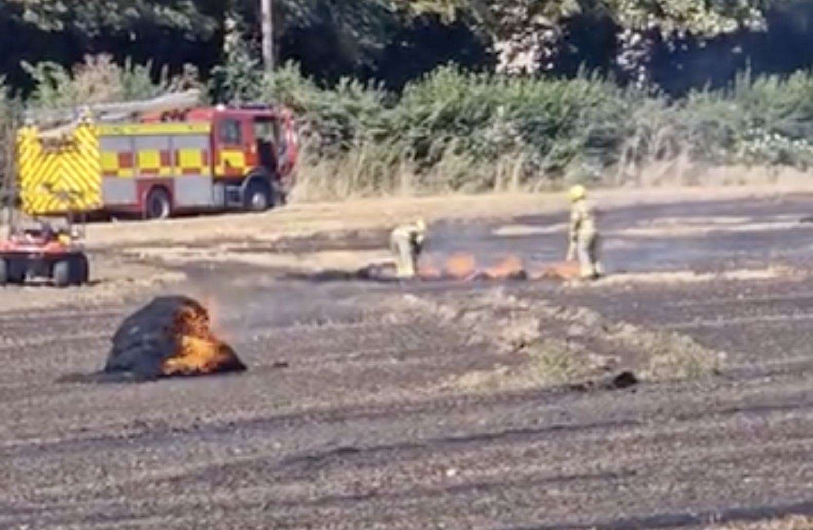 Firefighters were spotted at the scene of the fire in Faversham Pic: Jonathan Goodbun