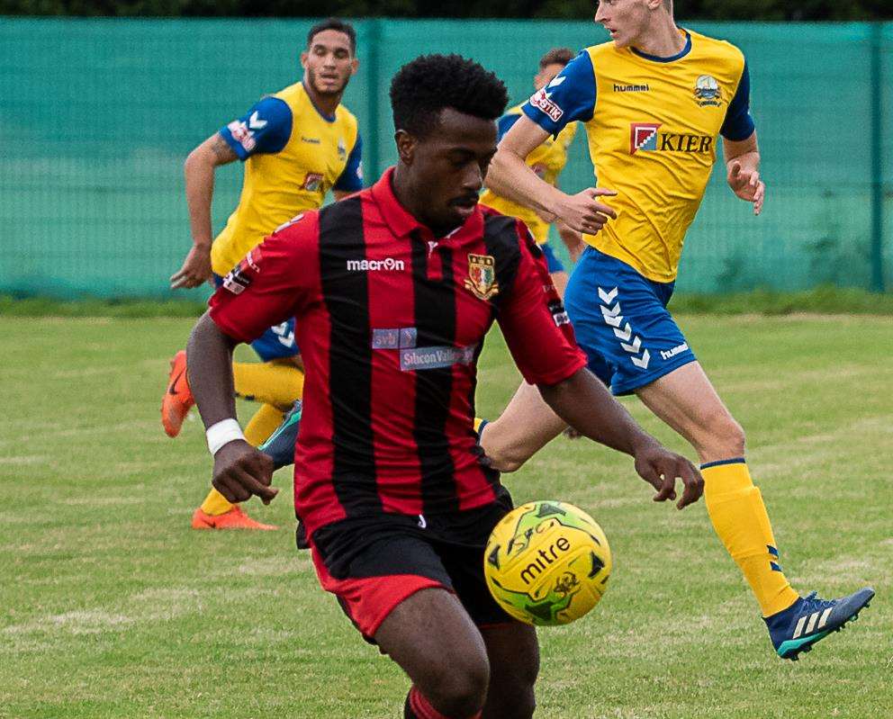 Ira Jackson was sent off against Gosport Picture: Tony Jones