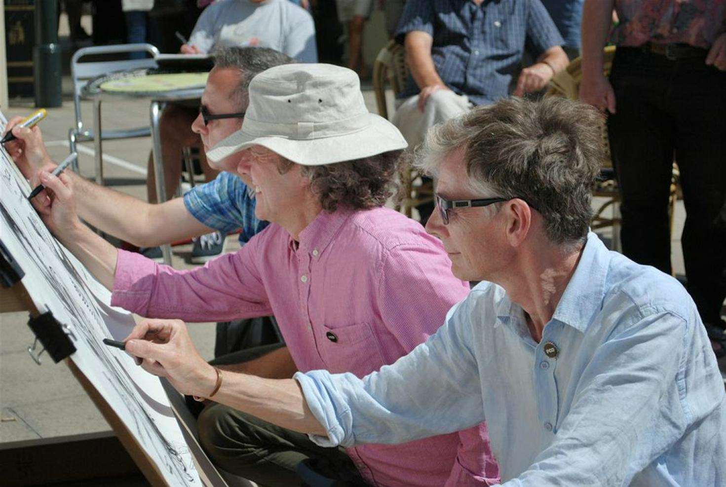 Royston Robertson, Kipper Williams and Chris Burke entertain crowds with a joint piece at last year's festival