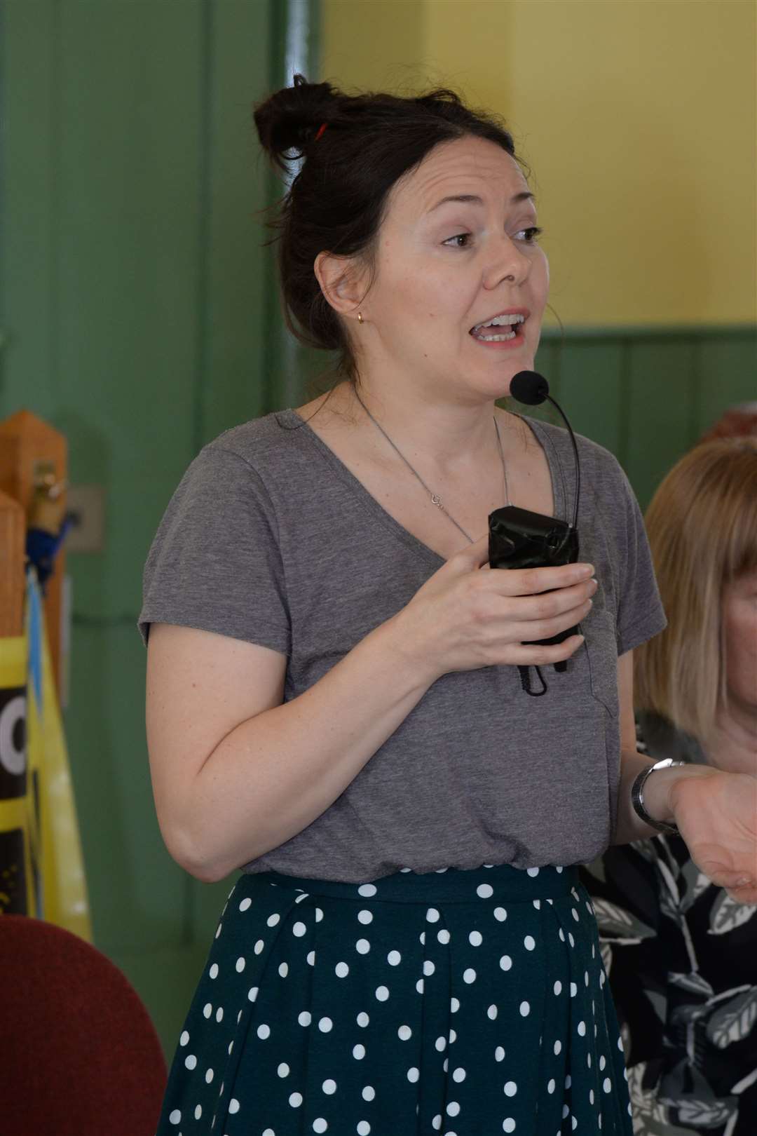 Carly Jeffery speaking at the Save our NHS meeting to discuss stroke and emergency services at the QEQM Hospital. Picture: Chris Davey. (7220858)