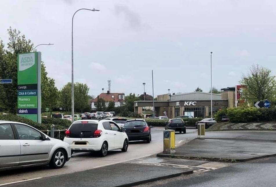 Tailbacks on Westwood Road leading to the KFC in Broadstairs. Picture: Ian Lockyer