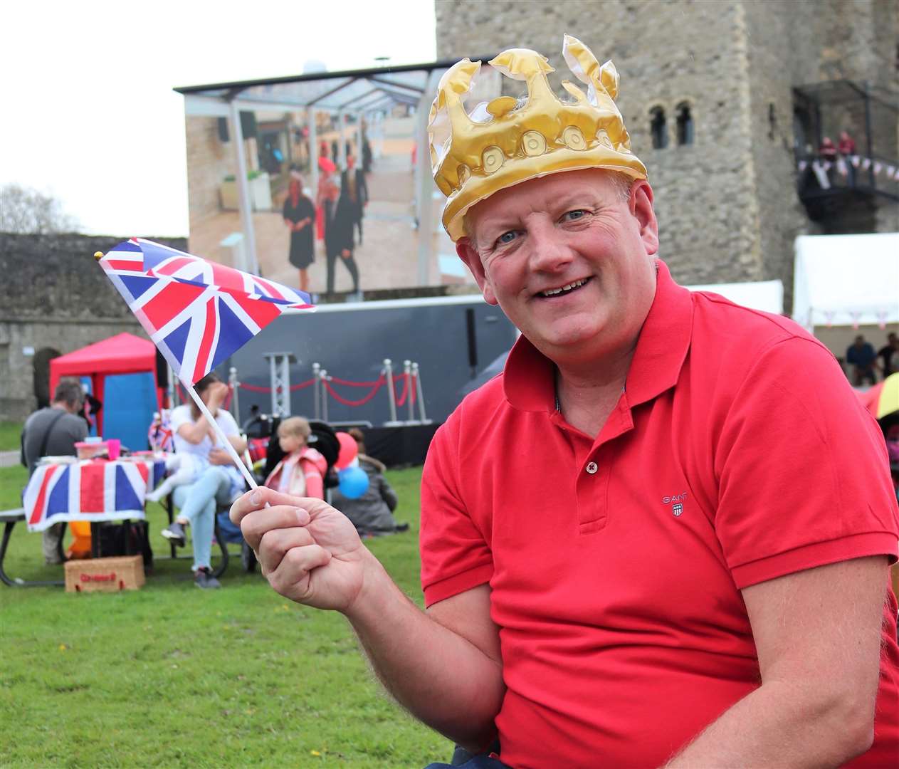 Crowds gathered to watch the coronation at Rochester Castle. Picture: Rachel Evans