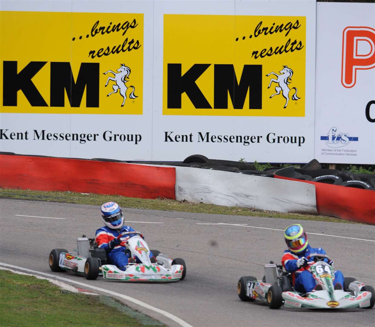 Team GB drivers Robbie Kerr and Oliver Jarvis in a charity event at Buckmore Park in 2008. Picture: Barry Goodwin