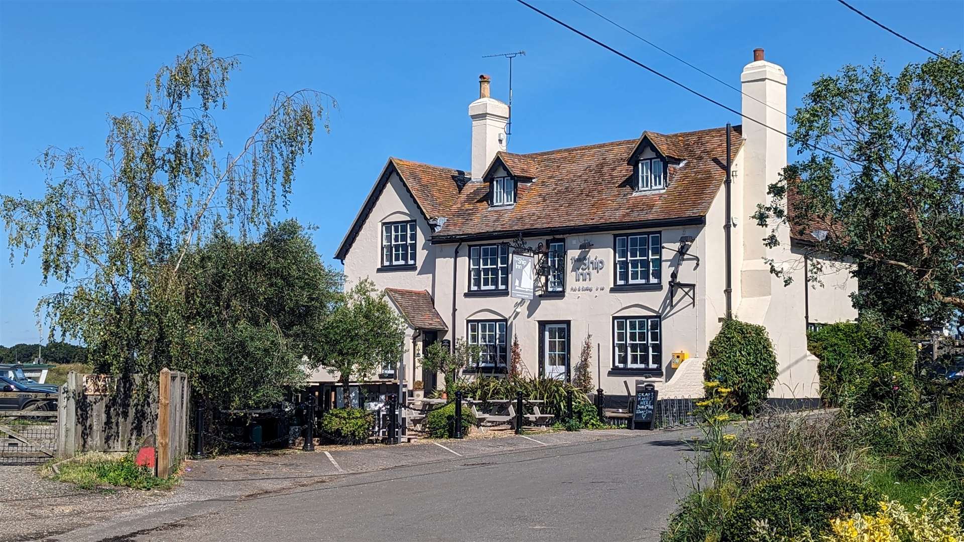 The Ship Inn at Conyer would make a good place to stop if walking the route in the opposite direction