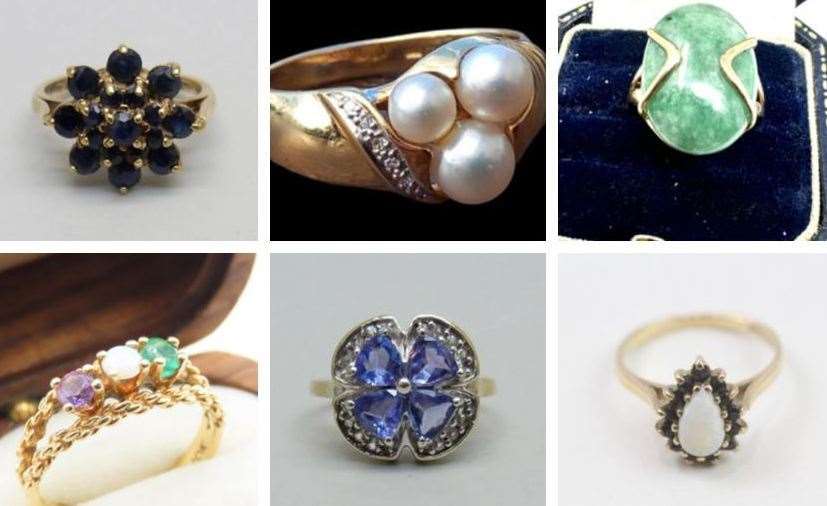 Several rings were stolen from an antique shop in London Road, Teynham, near Sittingbourne. Picture: Kent Police