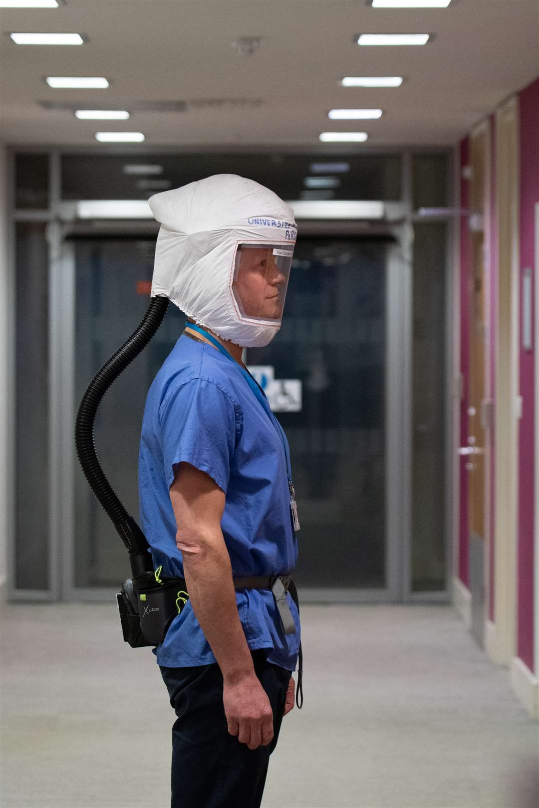 The prototype of a personal respirator developed by the University of Southampton for frontline healthcare staff tackling the Covid-19 pandemic (Ric Gillams/PA)