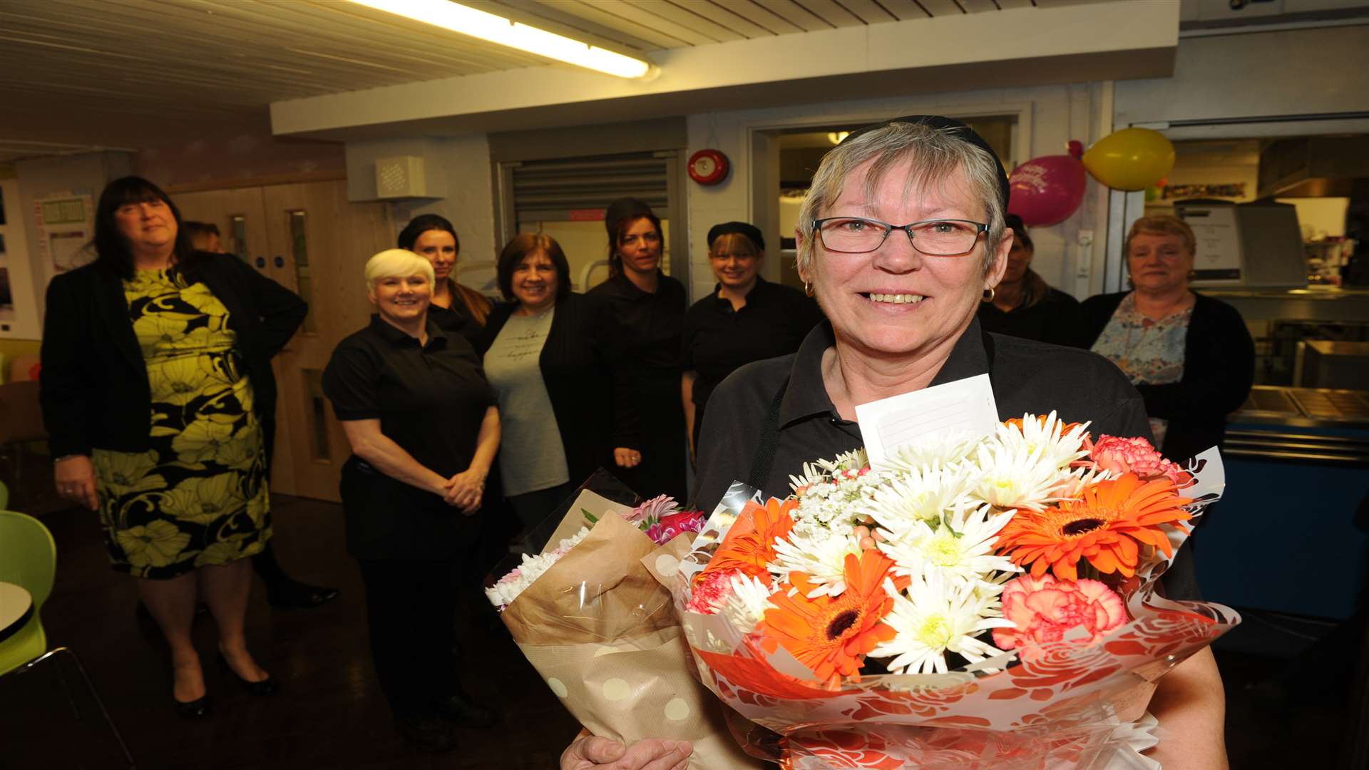 Pauline with her flowers