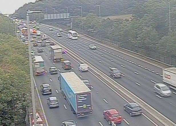 Motorists are facing delays after a multi-vehicle crash on the A2 near Ebbsfleet. Picture: National Highways