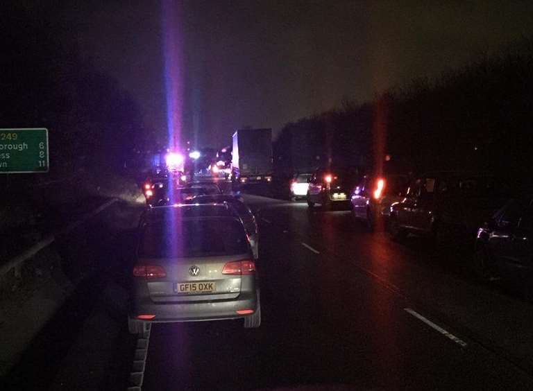 The crash happened on the A249 on the Sheppey-bound carriageway. @Kent_999s