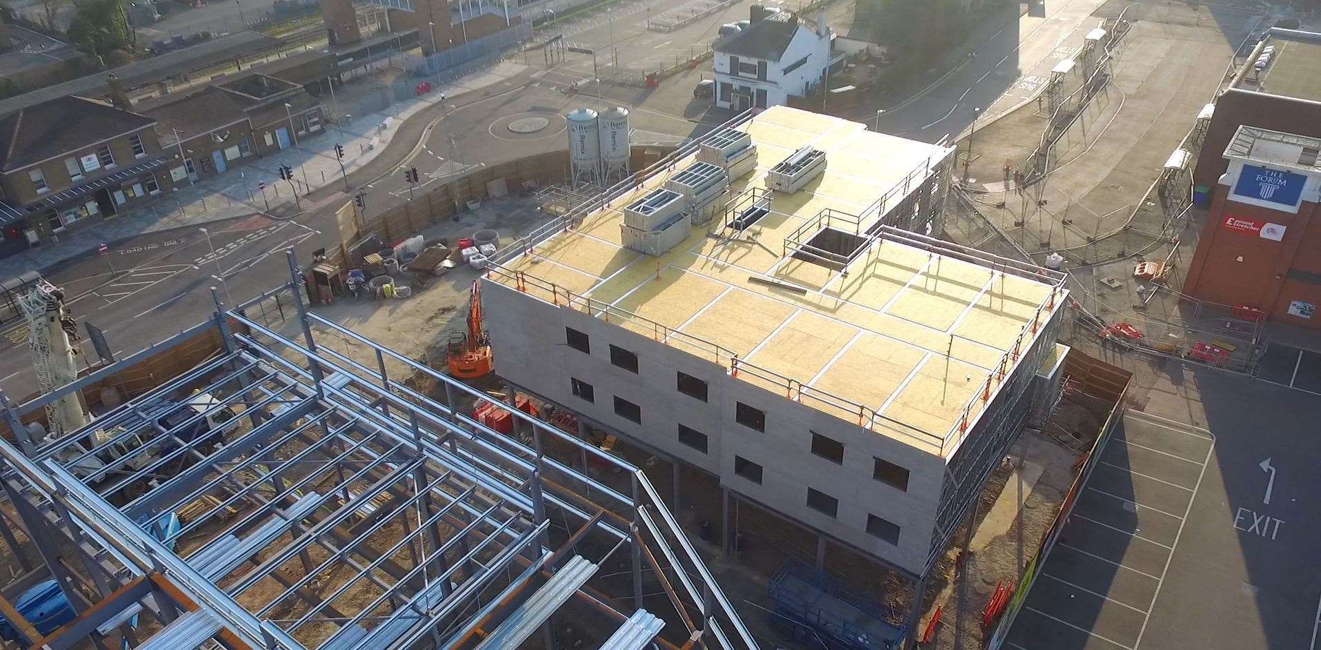 An aerial image of when work was being done on the new hotel in Sittingbourne. Picture: Mark Savage