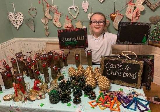 Tilly Duffy, 9, has raised money in the past for charity by making Christmas decorations