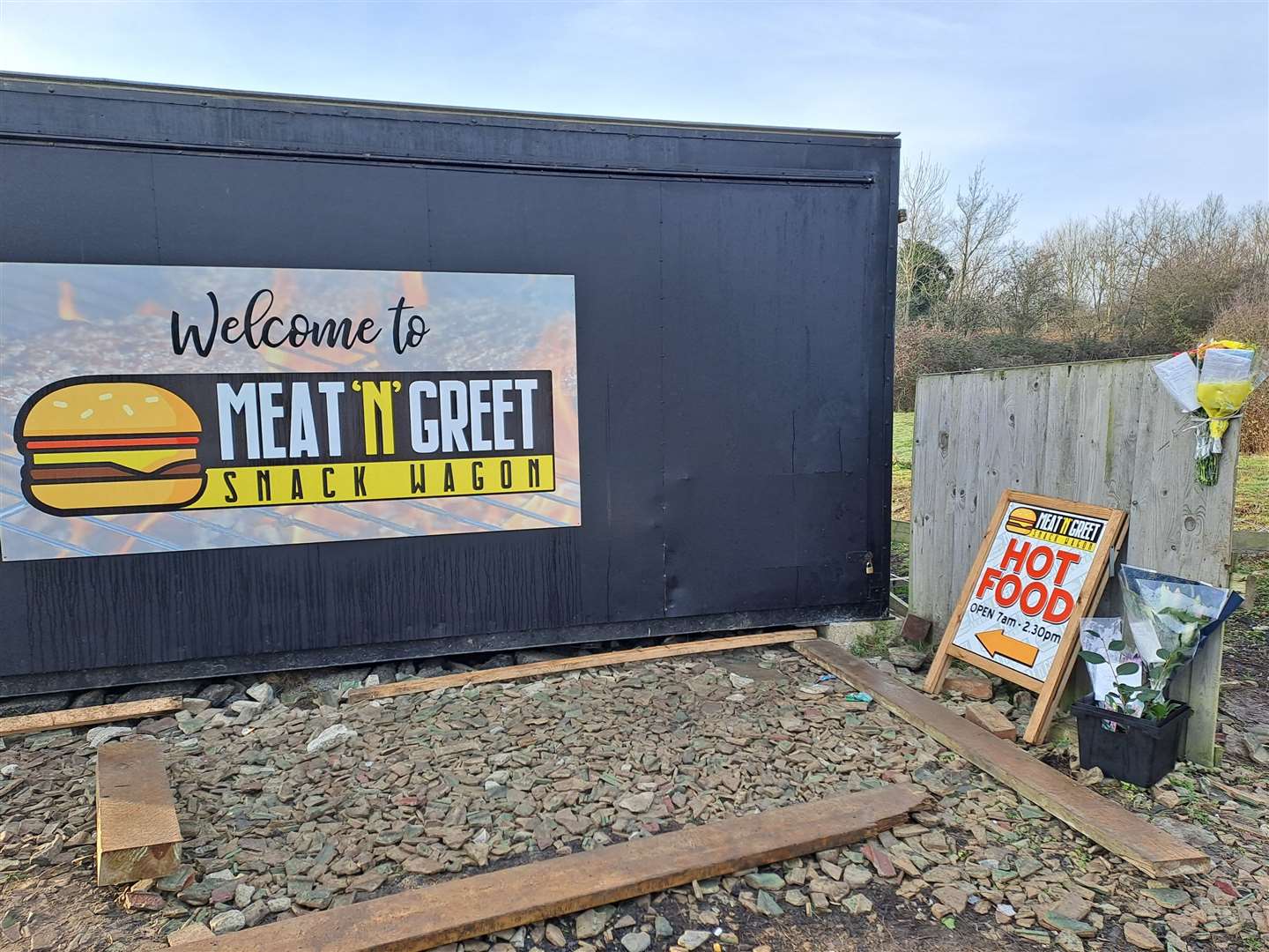 Tributes have been left at the burger hut where Leah Churchill and Brooke Wanstall were found dead