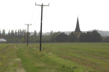 The proposed site of the distribution centre at Sevington, near Ashford