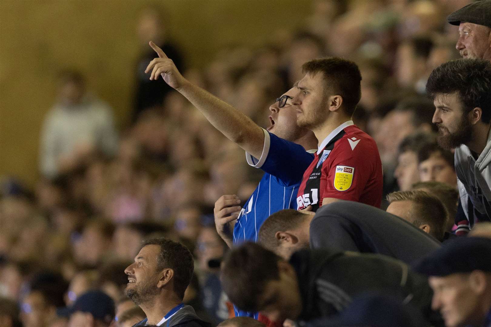 Gillingham fans enjoy their Carabao Cup first round win against Southampton at Priestfield Picture:@Julian_KPI