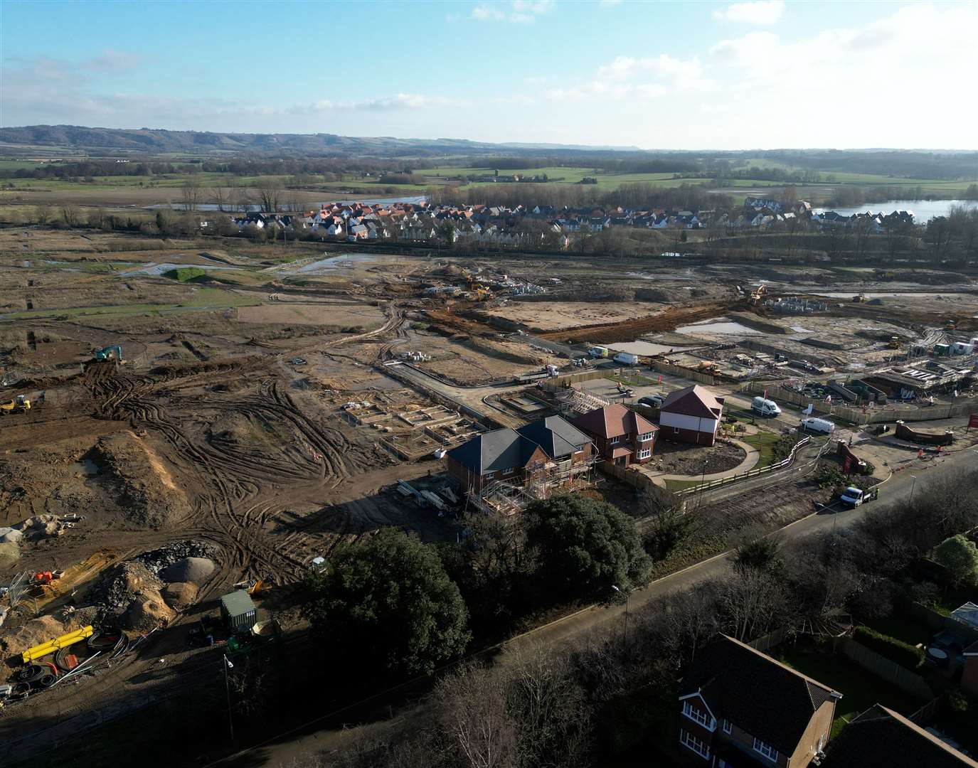 The 725-home ‘Large Burton’ site sits between the existing Little Burton and Conningbrook Lakes housing estates. Picture: Barry Goodwin