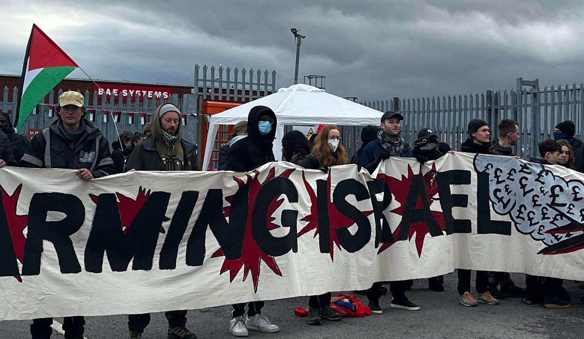 Protesters outside BAE in Rochester