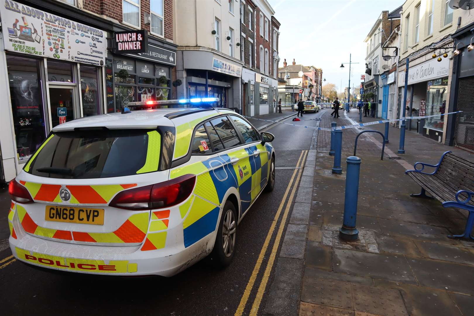 Police closed off Sheerness High Street after a teenager was attacked