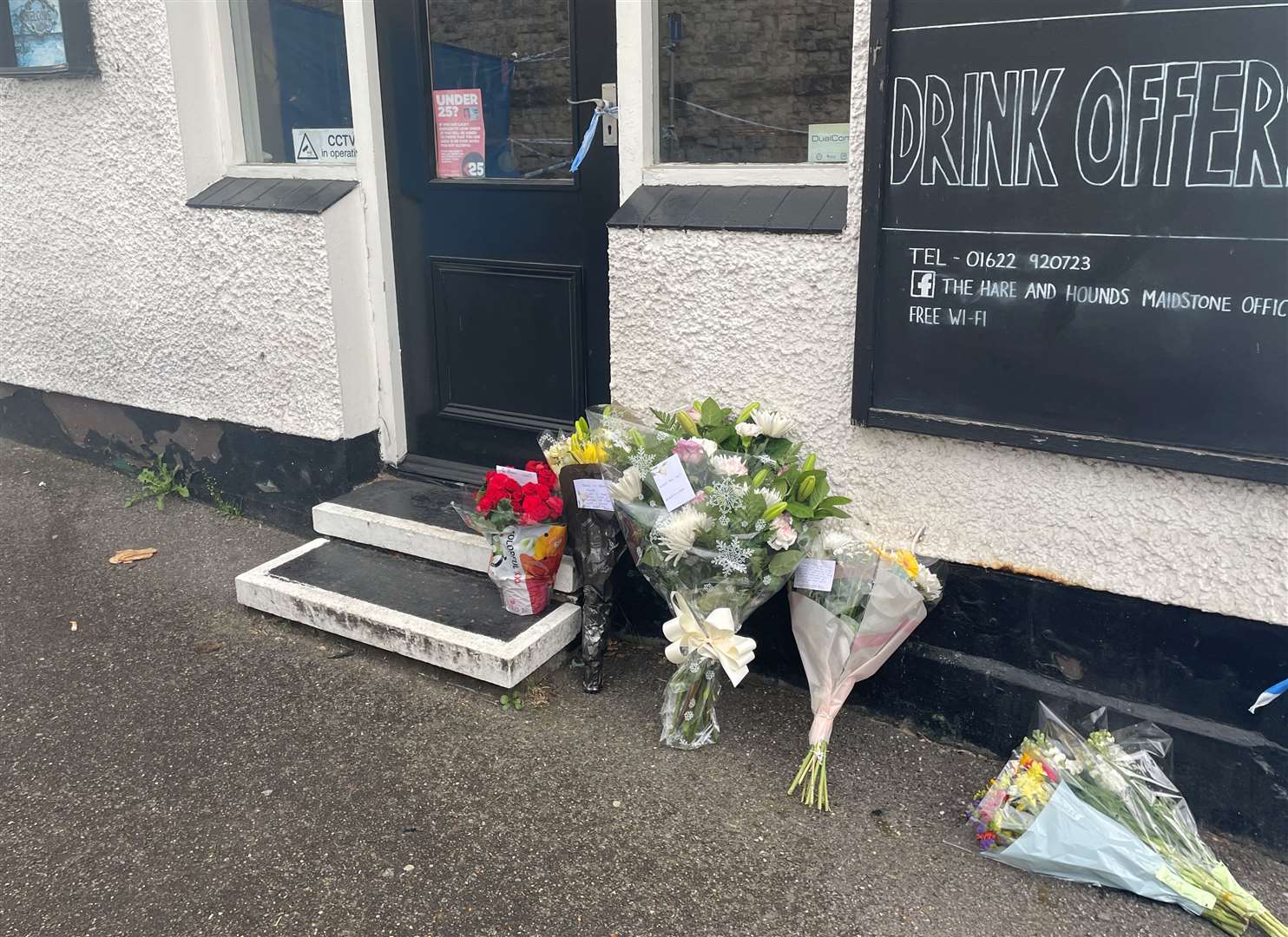 Floral tributes have been left at the pub after landlord Matthew Bryant died