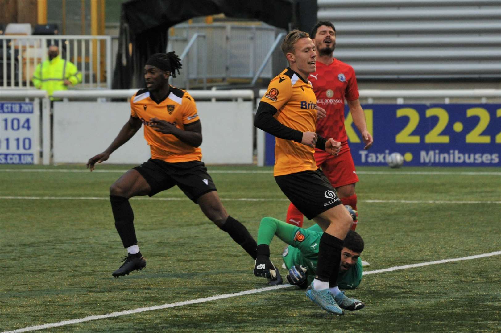 Ibrahim Olutade scores against Billericay last season Picture: Steve Terrell