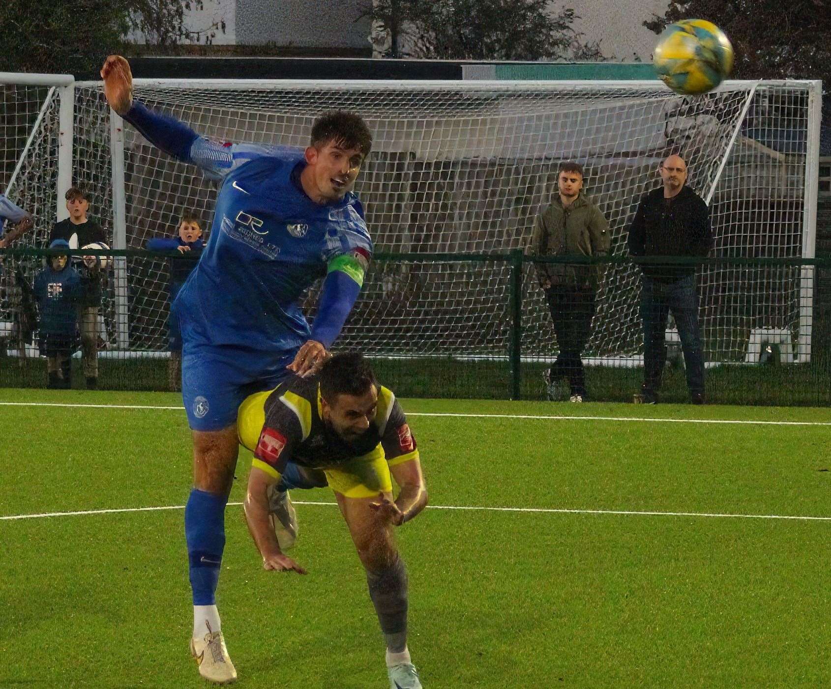 Herne Bay captain Laurence Harvey got them level in their weekend win but came off injured against Haringey. Picture: Keith Davy