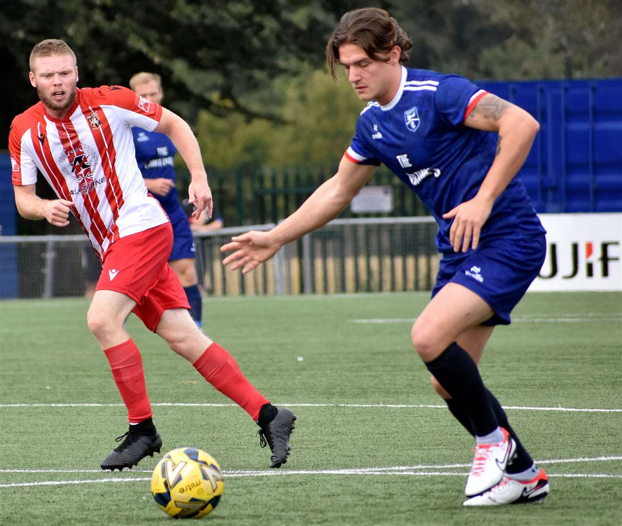 Defender Harry Hudson of Margate scored an own goal against Hastings. Picture: Randolph File