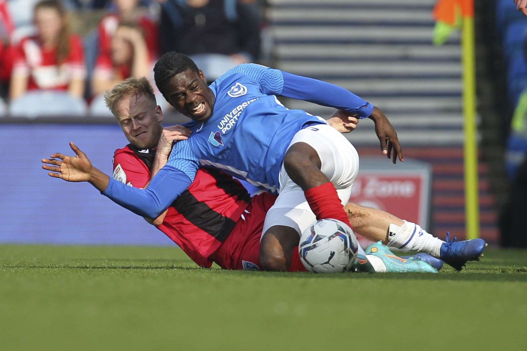 Gillingham up against Portsmouth towards the end of the season Picture: KPI