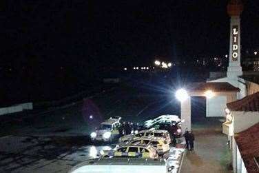 Police parked at the Lido in Cliftonville. Picture: Nathan Coade