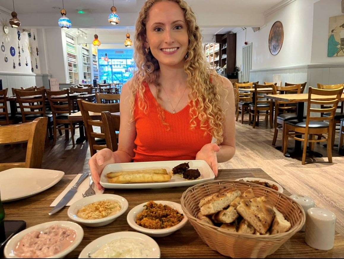 Reporter Elli Hodgson with the mezze course of the set menu at Gem of Kent, Maidstone