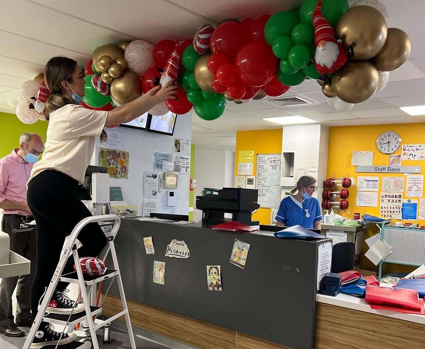 One of the festive garlands that was hung above the nurse's station. Picture: Dream Higher Events