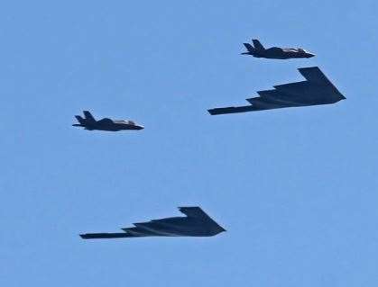 The four aircraft seen over Dover. Picture: Dover Strait Shipping