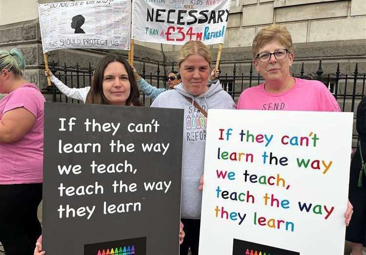 Jennifer Cogger, Laura Clements and Kaye Bill were part of the SEND protest in Maidstone in September