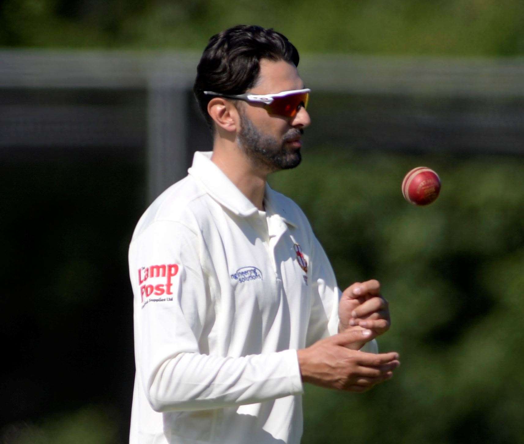 Aron Nijjar – claimed second-innings figures of 3-97 for Kent. Picture: Barry Goodwin.