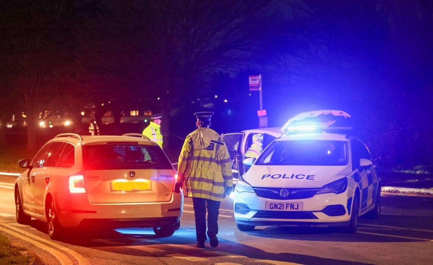 Police at the scene of the crash at Leysdown . Picture: UKNiP