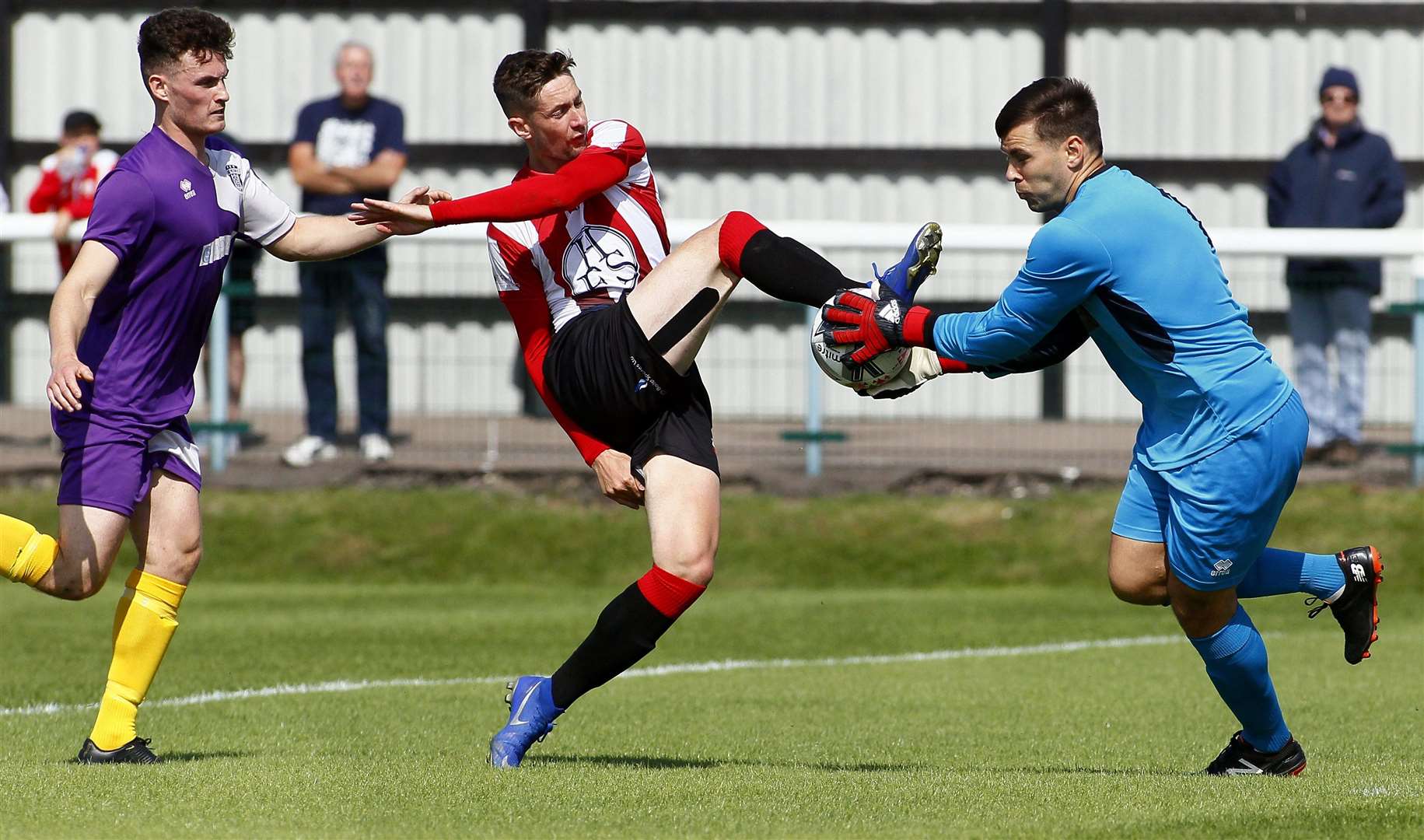 Dan Bradshaw scored a five-minute hat-trick for Sheppey United Picture: Sean Aidan